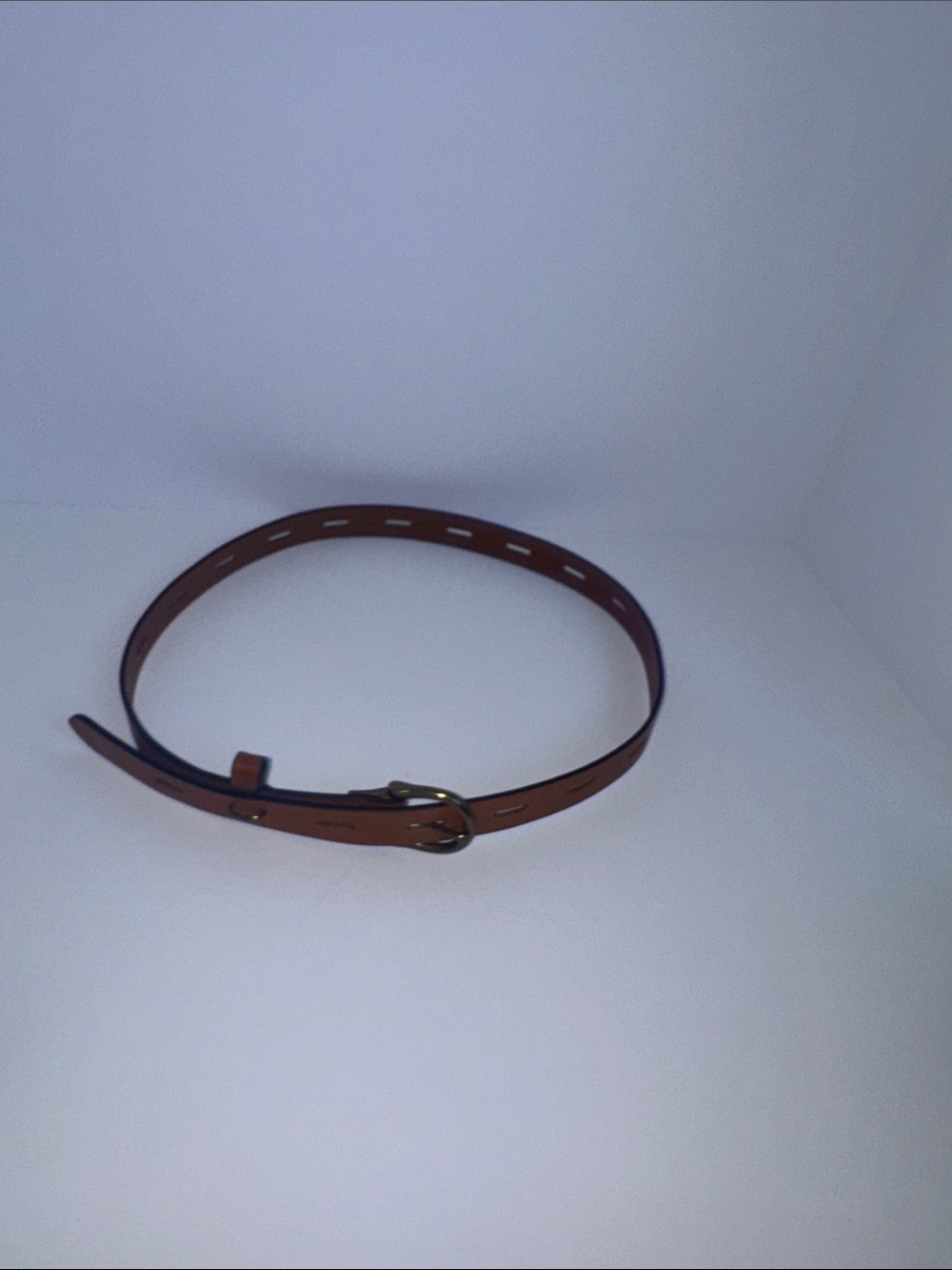 Madewell Adjustable Leather Belt Perforated Tan Western Minimalist M - Picture 6 of 7